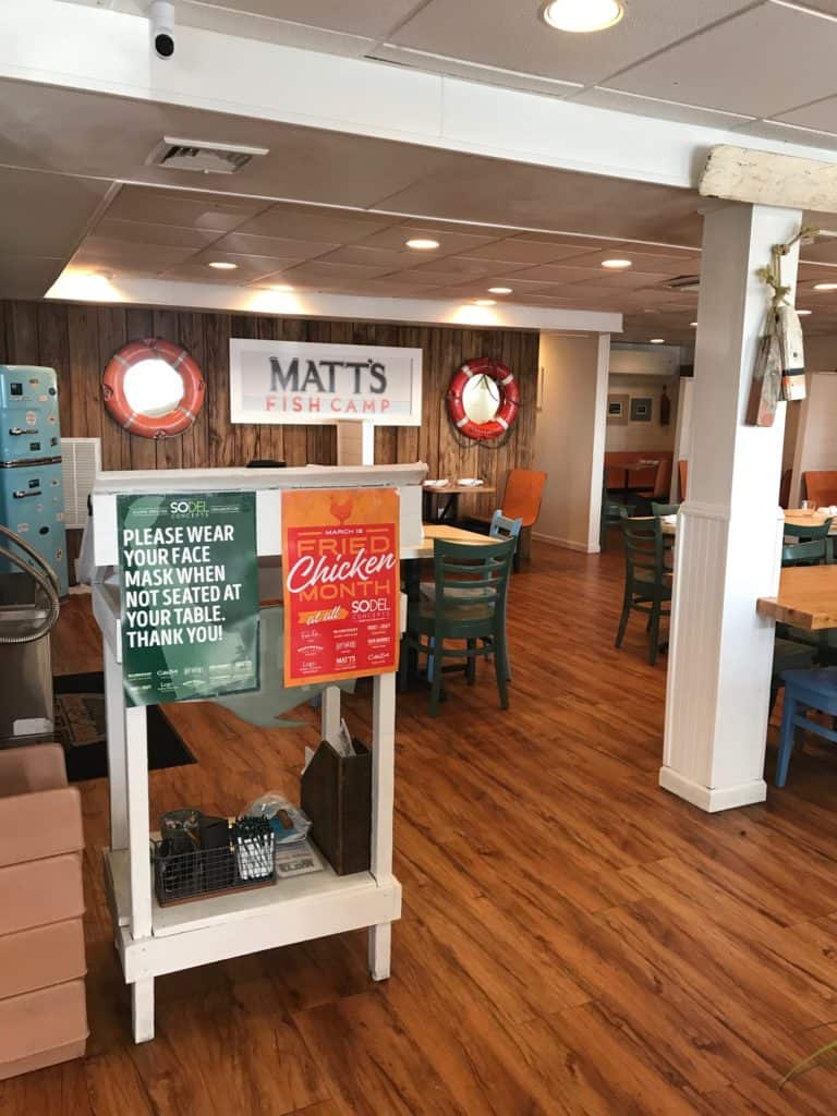 Inside view of Matt's Fish Camp restaurant