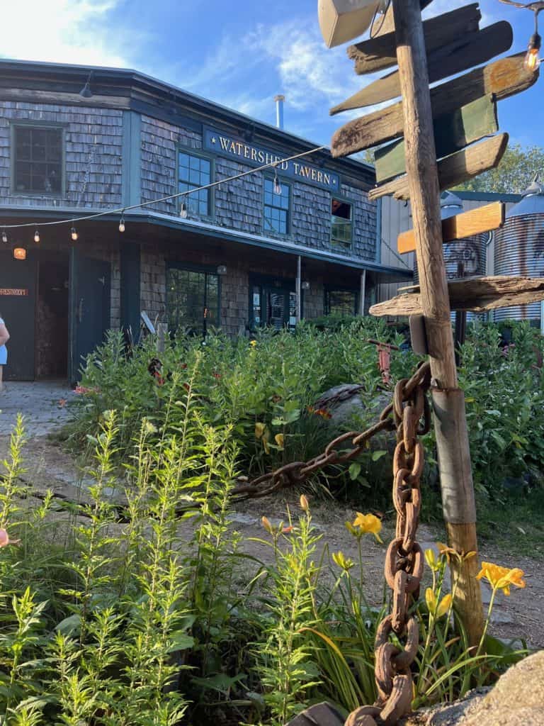 Picture of the tavern and biergarten sign at Boothbay Craft Brewery & RV Resort