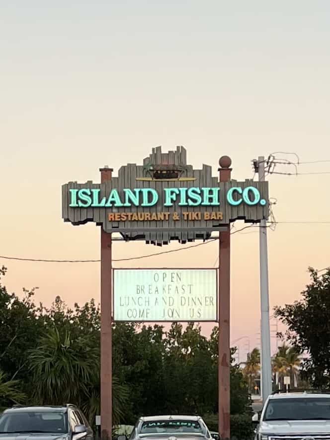 Sign for the Island Fish Co 