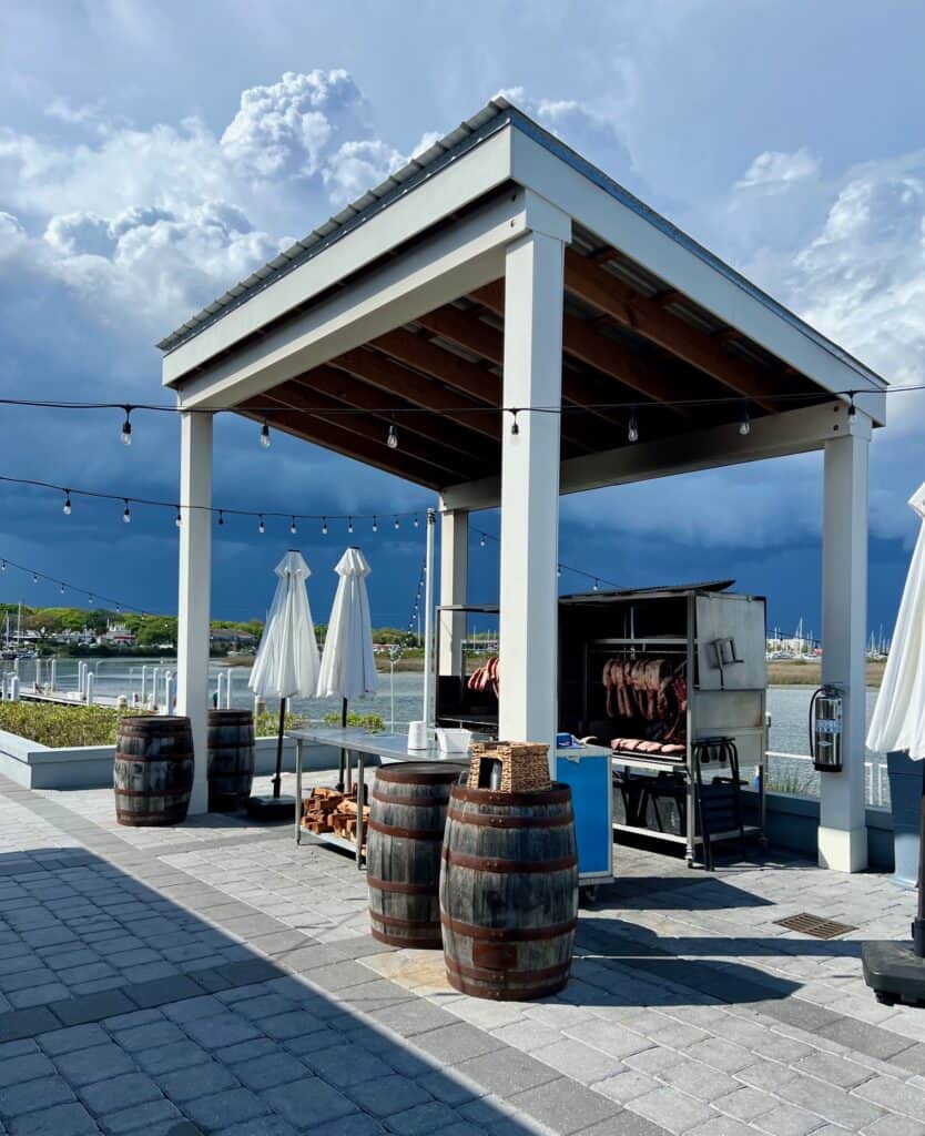 Image of the outdoor waterfront grill at Asado Life in St. Augustine, FL