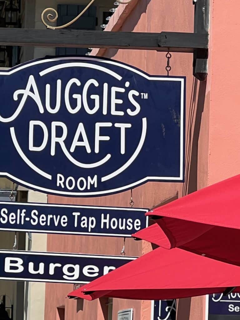 Sign for Auggie's Draft in St. Augustine