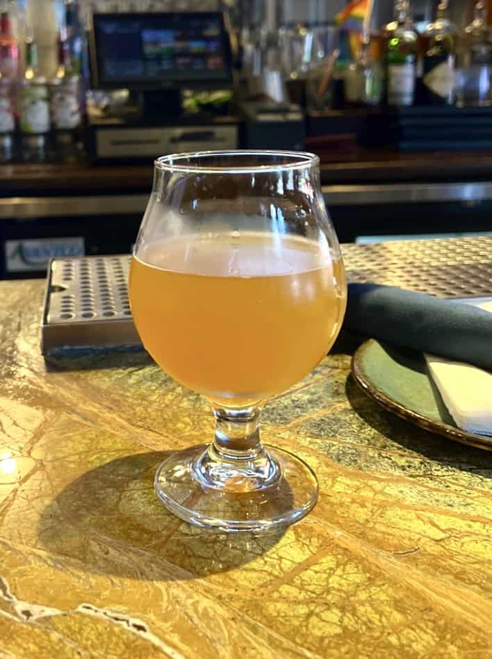 Craft beer in a snifter goblet glass