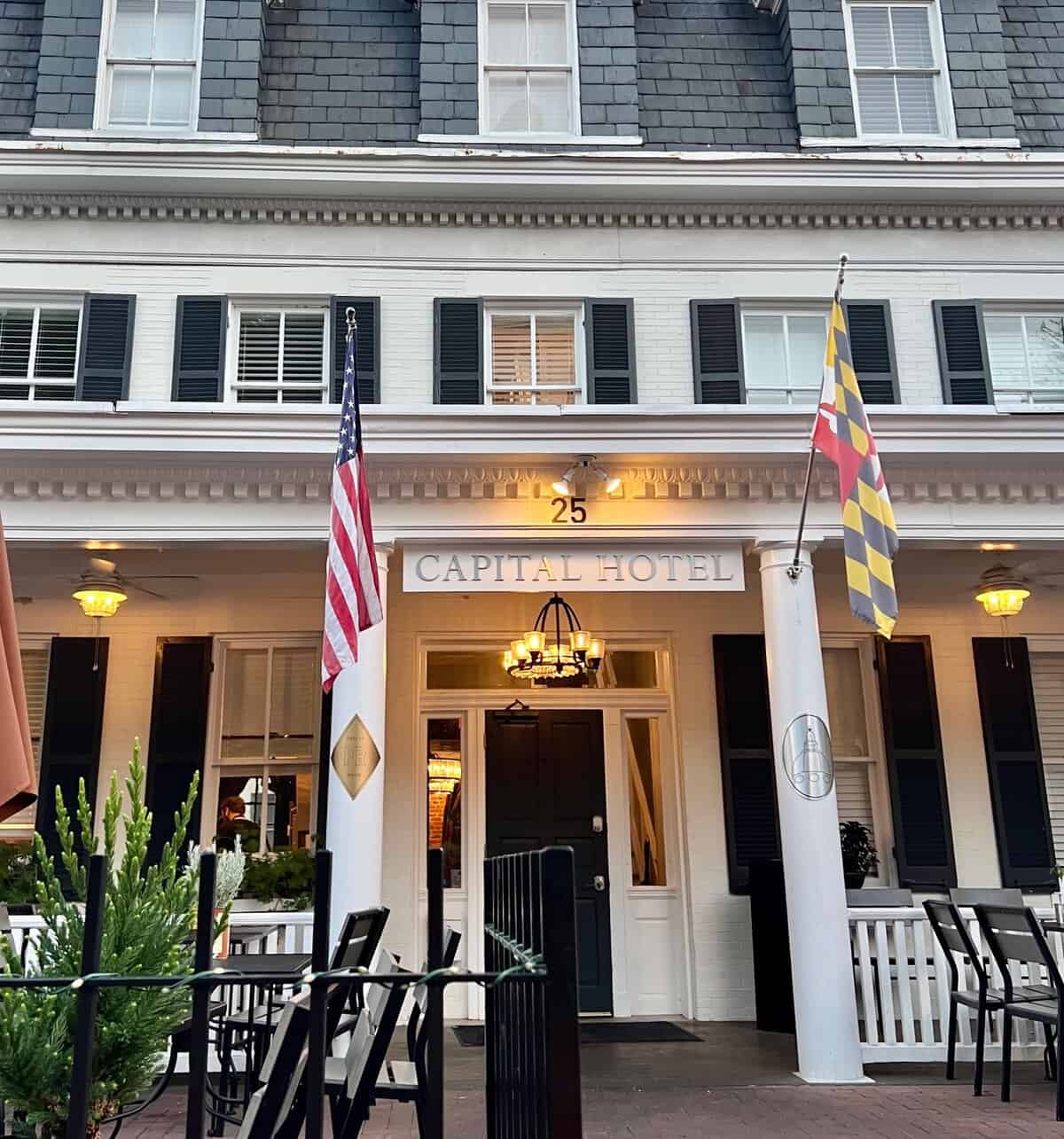 Exterior of the Capital Hotel home to The Parley Room bar.