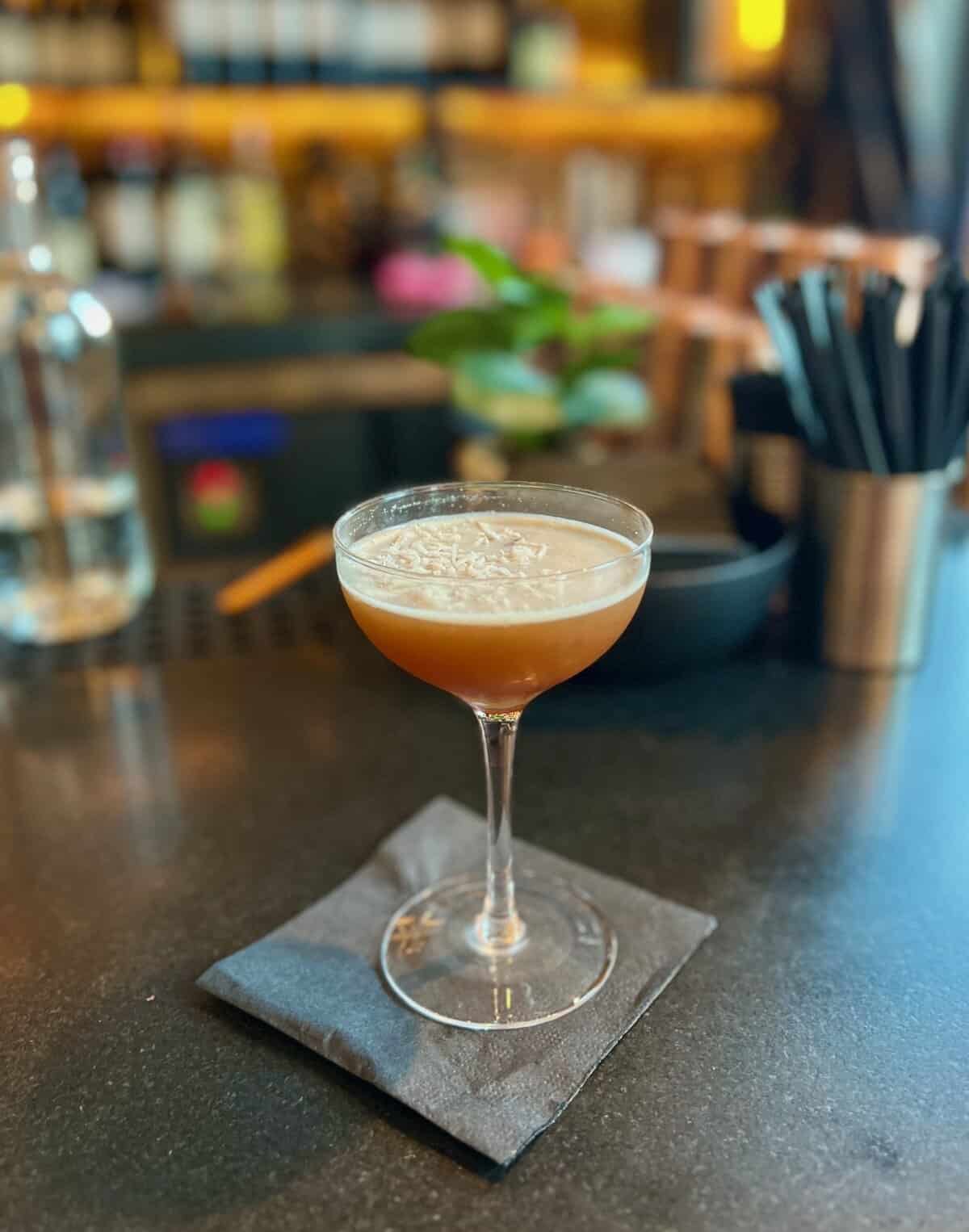 Espresso martini in a coupe class