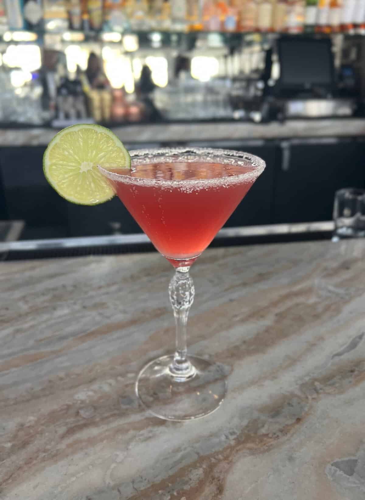 The pomegranate martini is a Happy Hour favorite at Chart House Prime