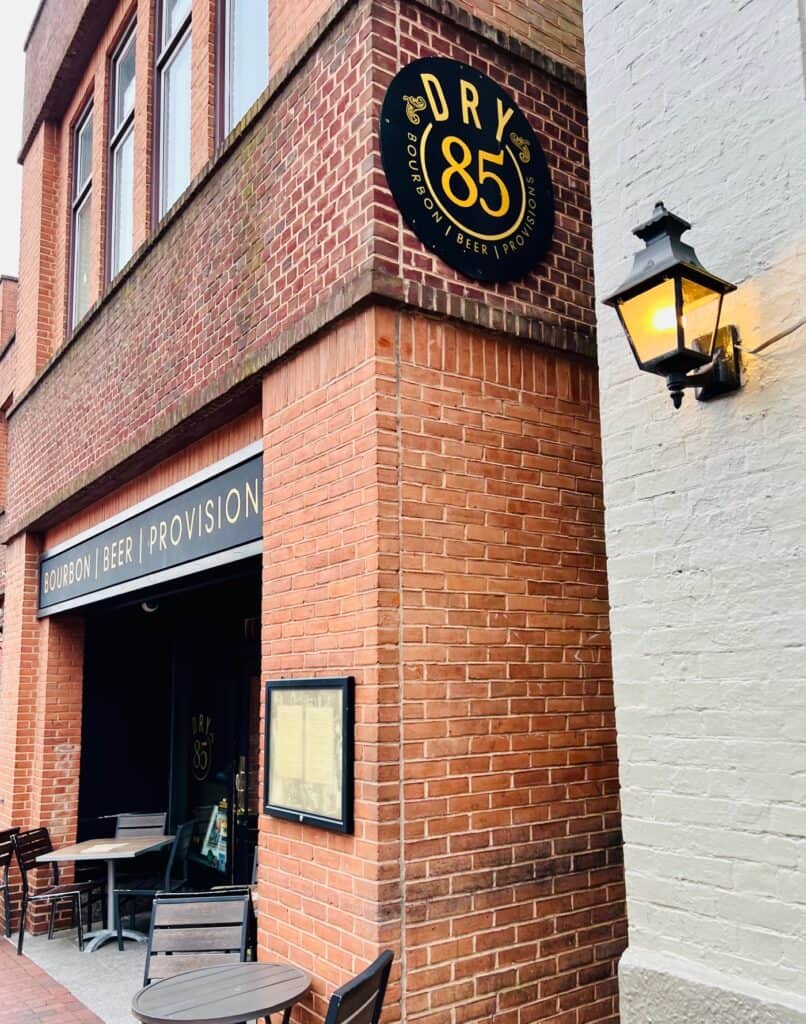 Outside of Dry 85 on Main Street in Annapolis