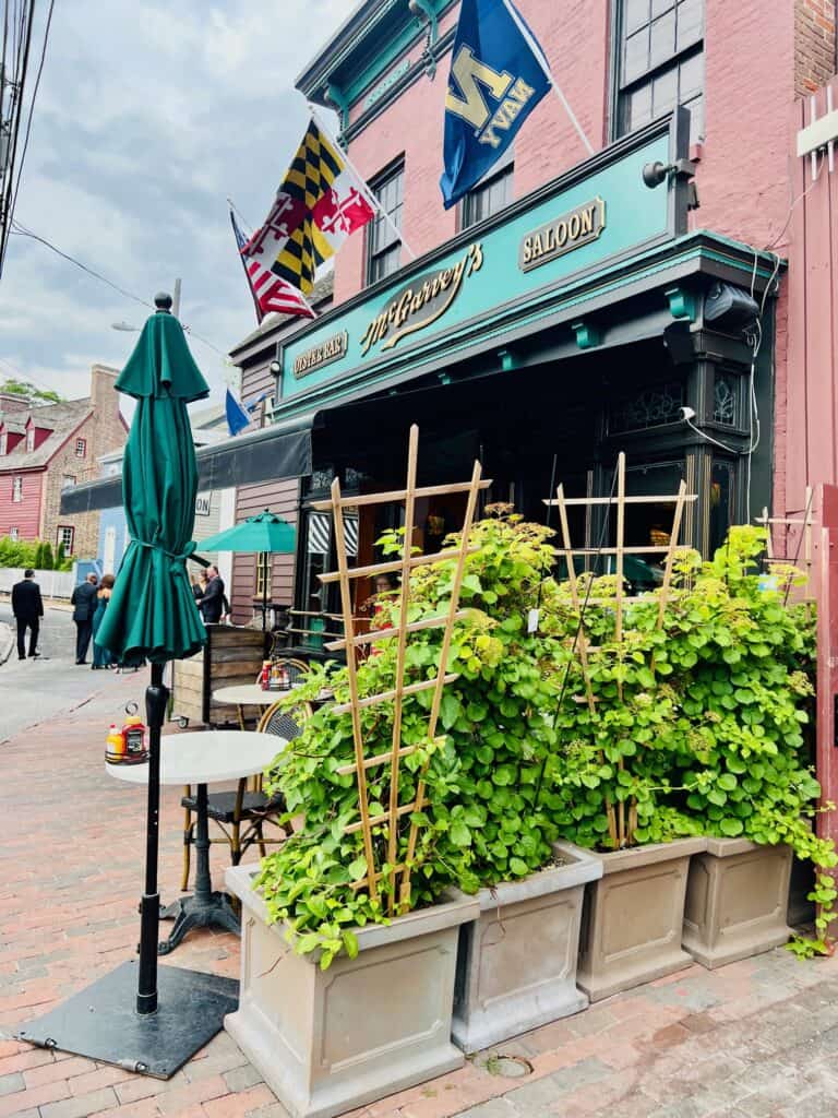 Exterior view of McGarveys a classic bar in Annapolis MD