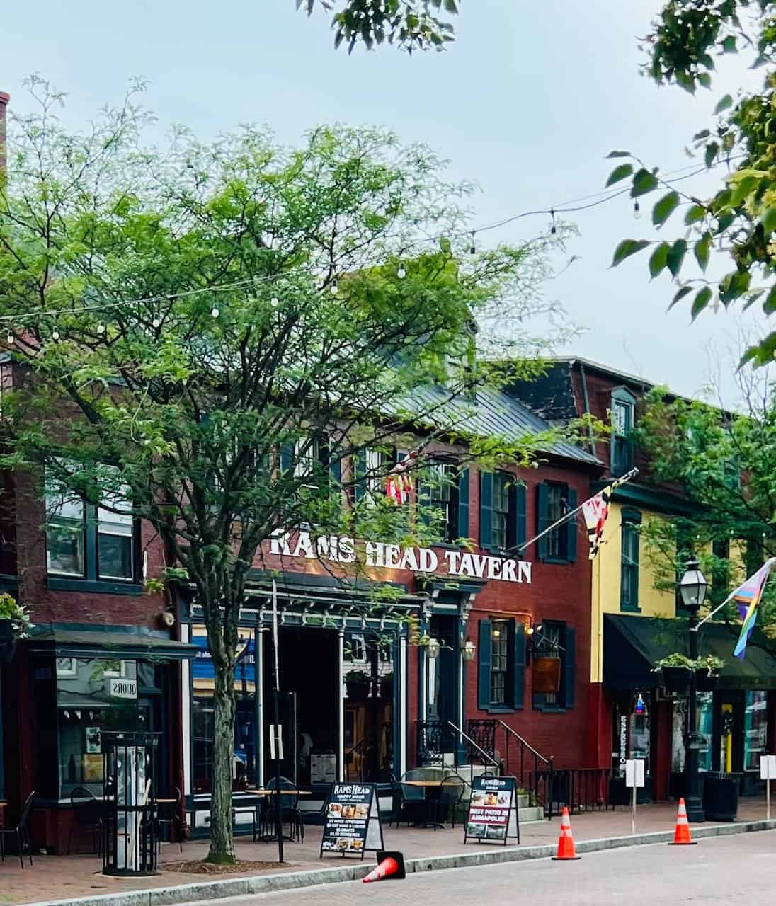 Exterior view of Rams Head Tavern in Annapolis