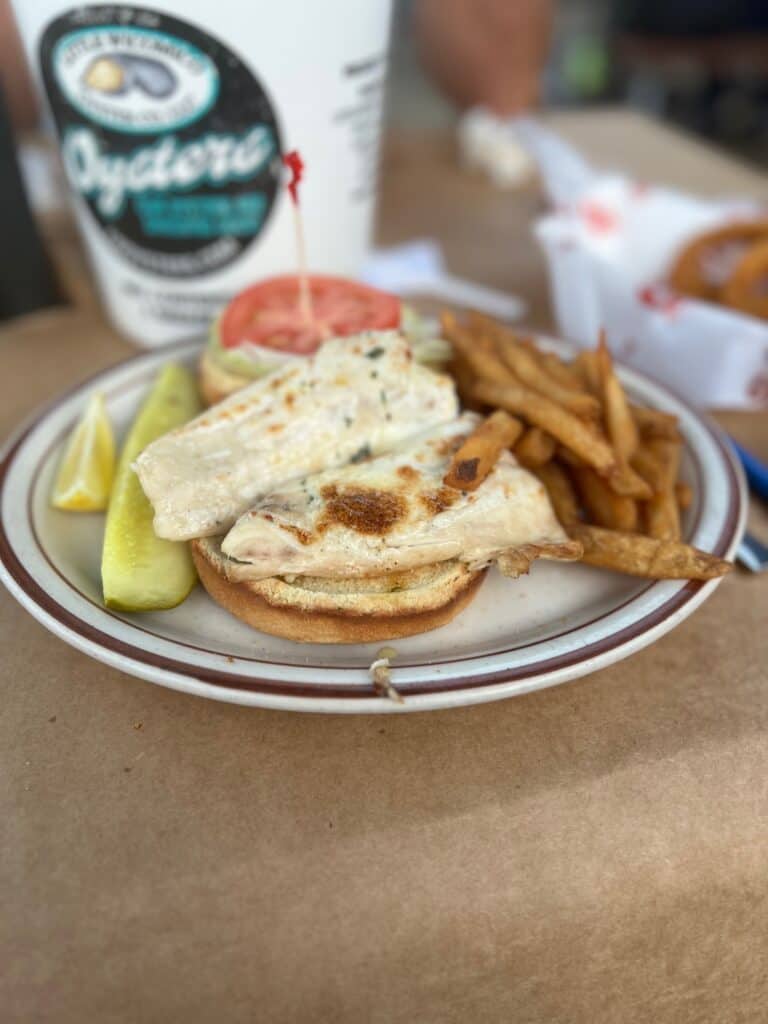 Rockfish sandwich from Mike's Crab House