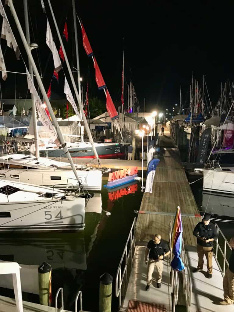Night view of the Annapolis Boat Show